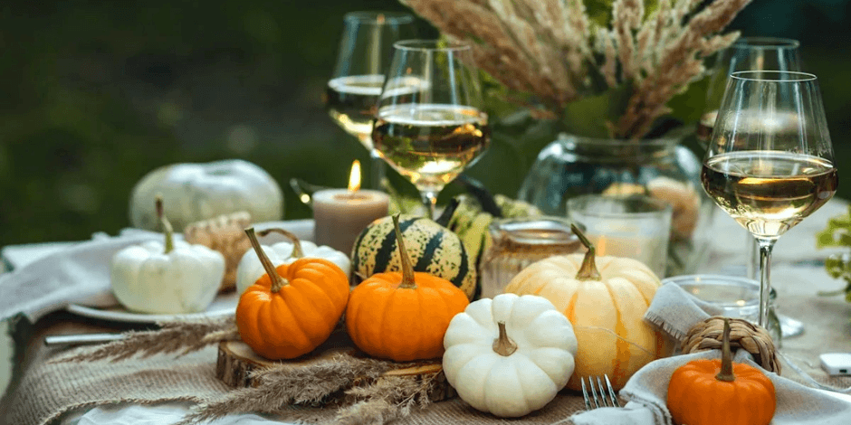 Fall harvest decor at Renault Winery